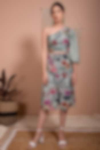 Lush Green Organic Bamboo Printed Skirt Set by AROOP SHOP INDIA at Pernia's Pop Up Shop