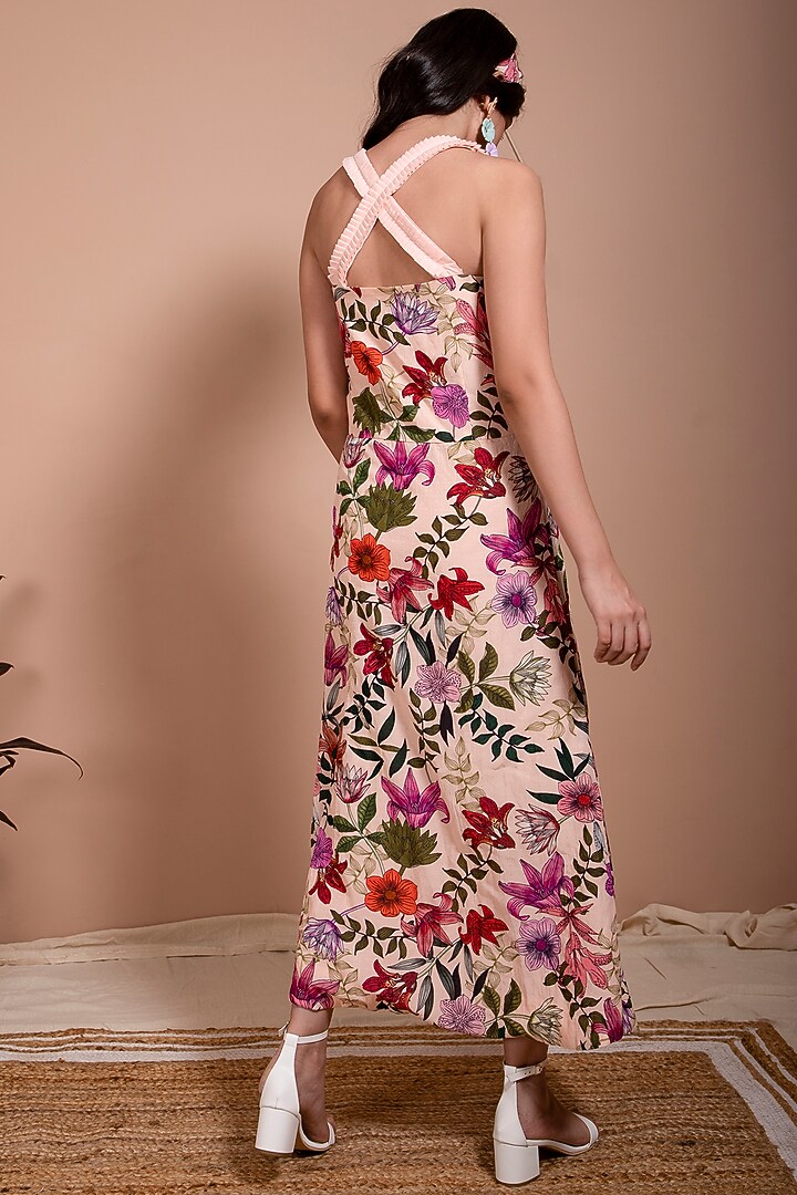 Blush Pink Overlapped Summer Dress by AROOP SHOP INDIA at Pernia's Pop Up Shop