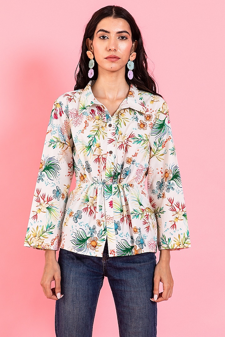 Multi-Colored Organic Cotton Printed Shirt by AROOP SHOP INDIA