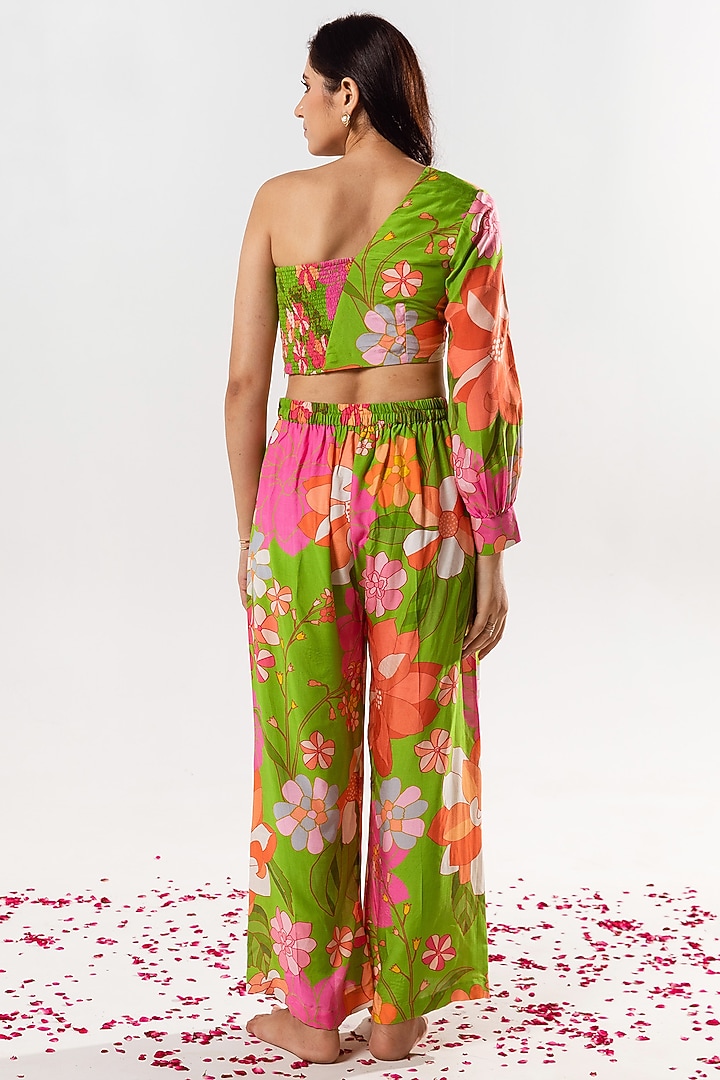 Multi-Colored Cotton Silk Printed Co-Ord Set by AROOP SHOP INDIA at Pernia's Pop Up Shop