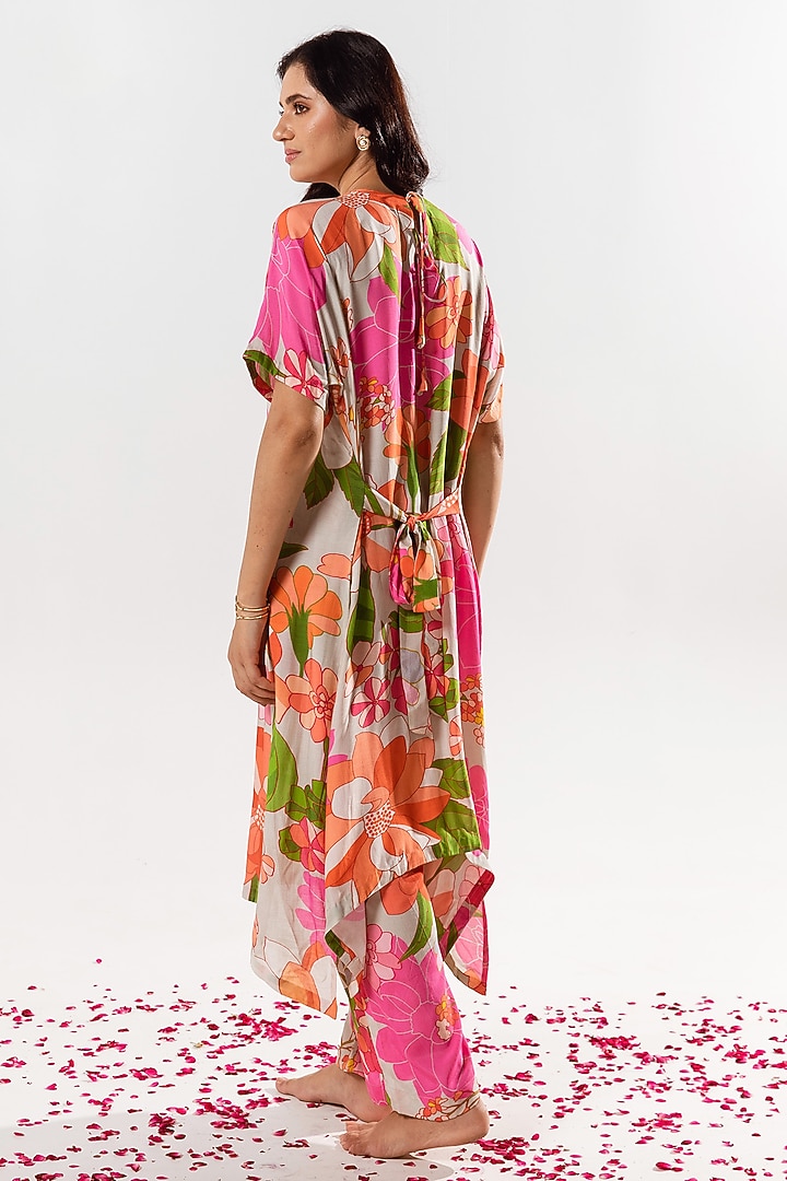 Multi-Colored Cotton Silk Printed Kurta Set by AROOP SHOP INDIA at Pernia's Pop Up Shop