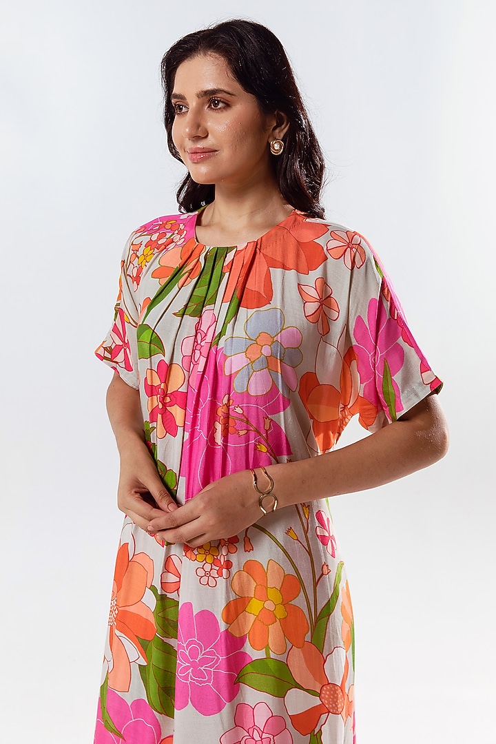 Multi-Colored Cotton Silk Printed Kurta Set by AROOP SHOP INDIA at Pernia's Pop Up Shop