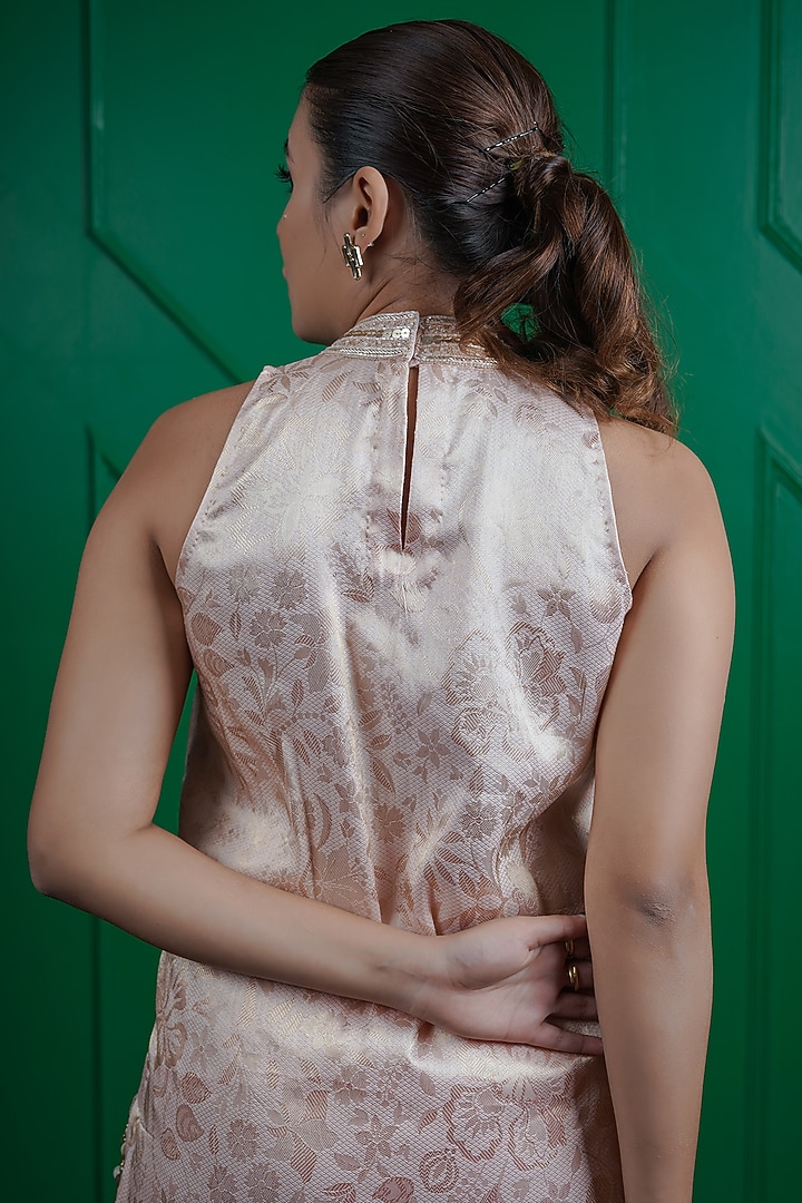 Baby Pink Kasab Silk Party Wear Sharara Set by ARJE India at Pernia's Pop Up Shop