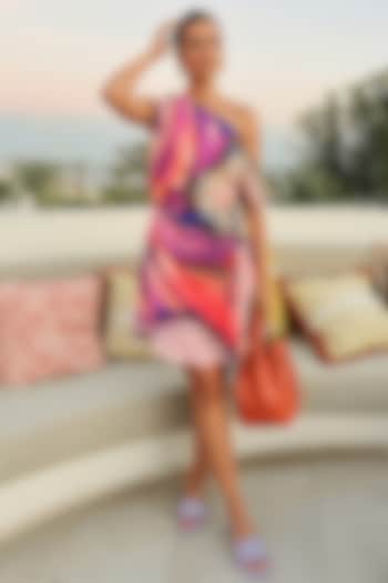 Multi-Colored Ombre Satin Mini Summer Dress by ARJE India at Pernia's Pop Up Shop