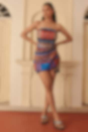 Multi-Colored Linen Geometric Printed Playsuit by ARJE India at Pernia's Pop Up Shop