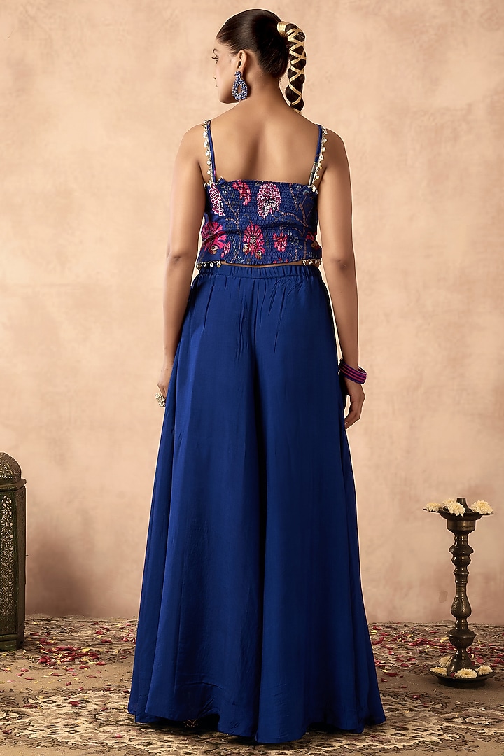 Blue Cotton Silk Gharara Set by ARJE India at Pernia's Pop Up Shop