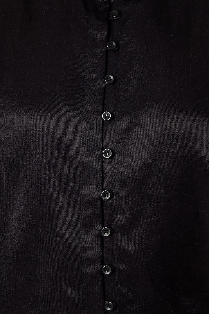 Black Mashru Flap With Tie-Dye Sheer Top by Aroka at Pernia's Pop Up Shop