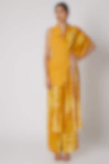 Mustard Tie-Dye Half & Half Jacket by Aroka