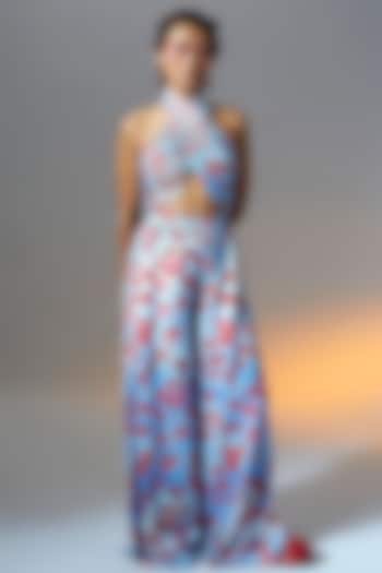 Blue Modal Printed Co-ord Set by Aroka at Pernia's Pop Up Shop