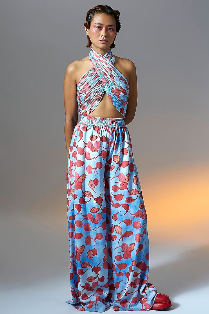 Blue Modal Printed Co-ord Set by Aroka at Pernia's Pop Up Shop