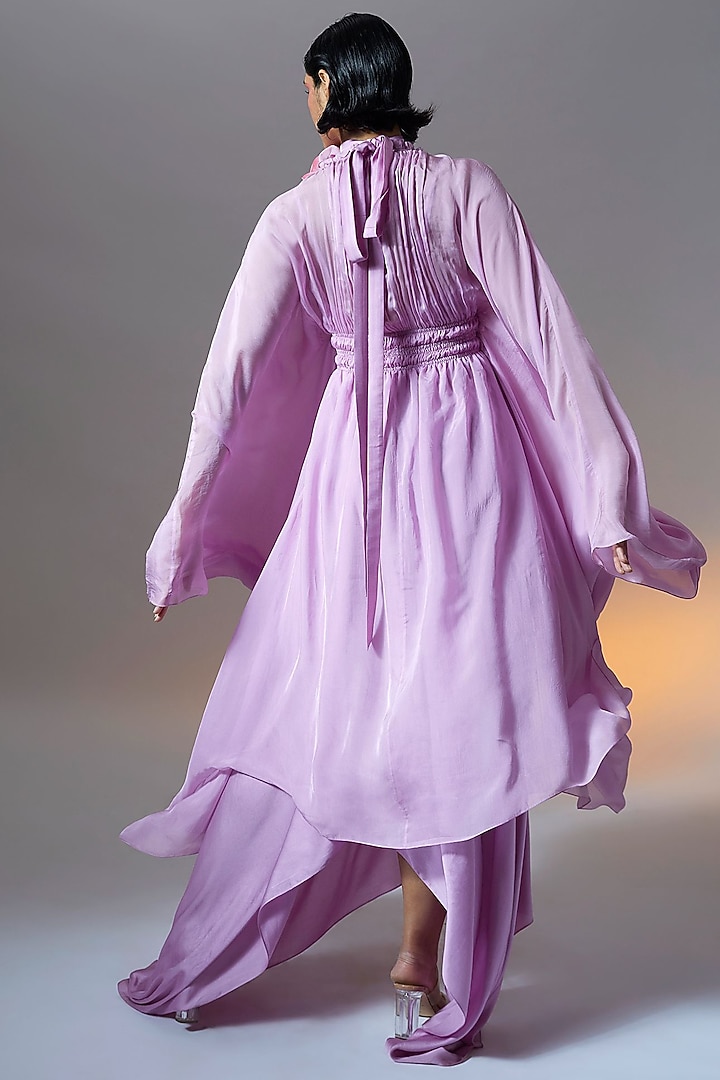 Lilac Chiffon Asymmetrical Kaftan Vacation Dress by Aroka at Pernia's Pop Up Shop