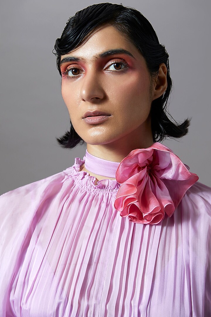 Lilac Chiffon Asymmetrical Kaftan Vacation Dress by Aroka at Pernia's Pop Up Shop