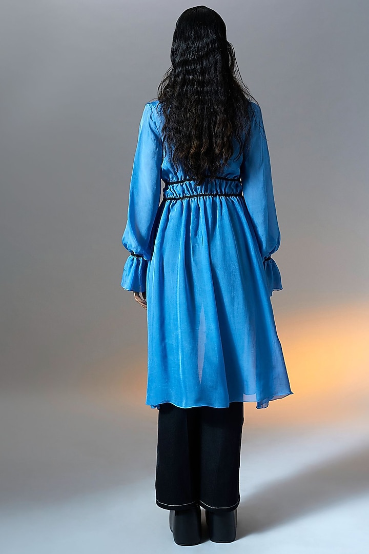 Blue Vegan Chiffon Top by Aroka at Pernia's Pop Up Shop