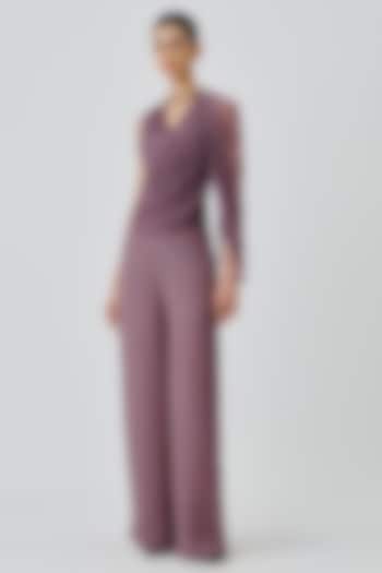 Vintage Plum Moroccon Crepe High-Waisted Pants by Aroka at Pernia's Pop Up Shop