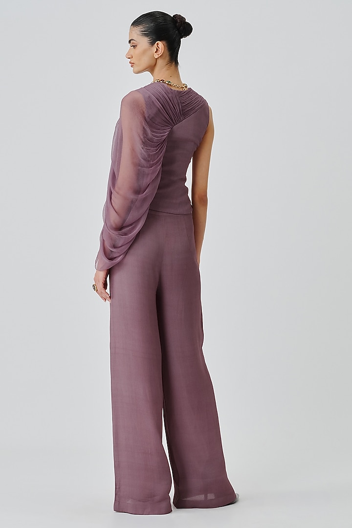 Vintage Plum Moroccon Crepe High-Waisted Pants by Aroka at Pernia's Pop Up Shop