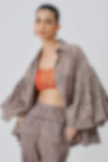 Salmon Orange Modal Satin Top by Aroka at Pernia's Pop Up Shop