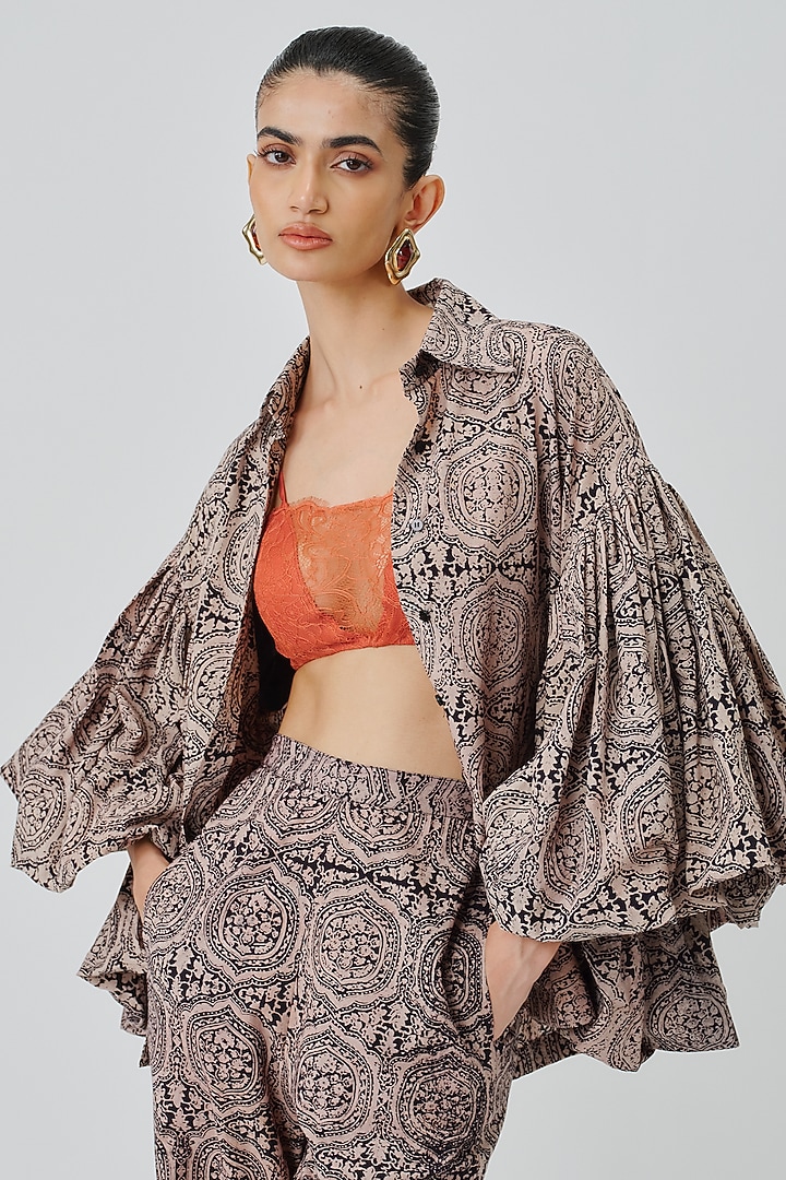 Salmon Orange Modal Satin Top by Aroka at Pernia's Pop Up Shop