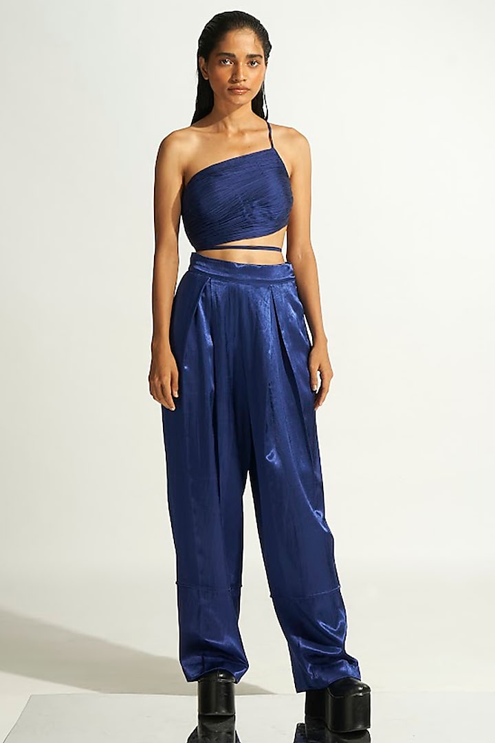 Blue Modal Satin Co-ord Set by Aroka at Pernia's Pop Up Shop