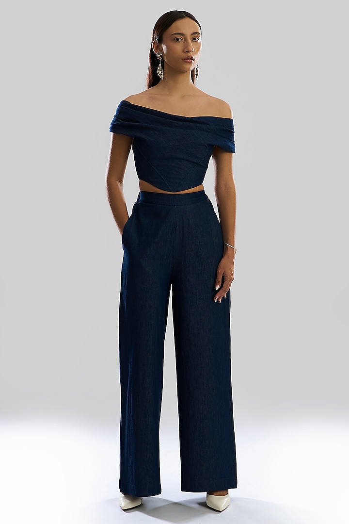 Deep Indigo Blue Denim Co-Ord Set by Aroka at Pernia's Pop Up Shop