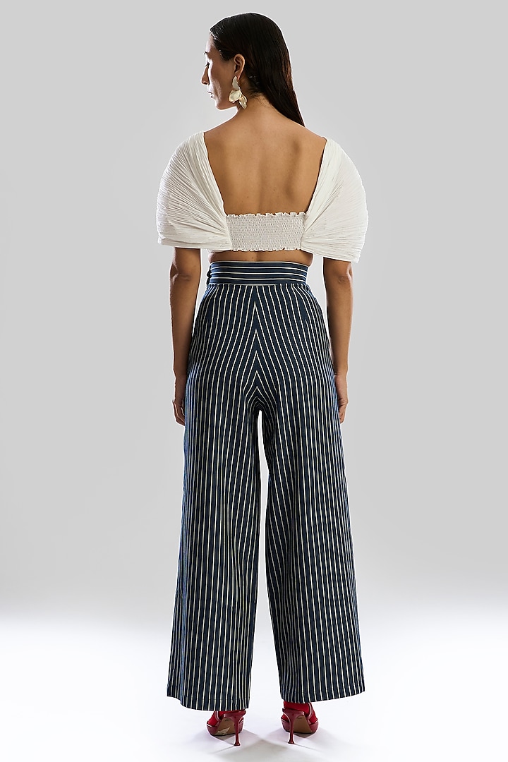 Ivory Poplin & Organic Cotton Twisted Crop Top by Aroka at Pernia's Pop Up Shop