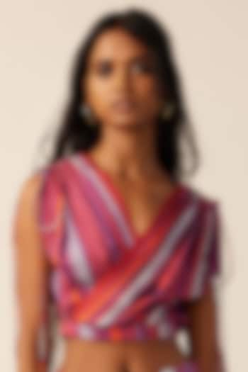 Multi-Colored Modal Hand Painted Wrap Top by Aroka at Pernia's Pop Up Shop