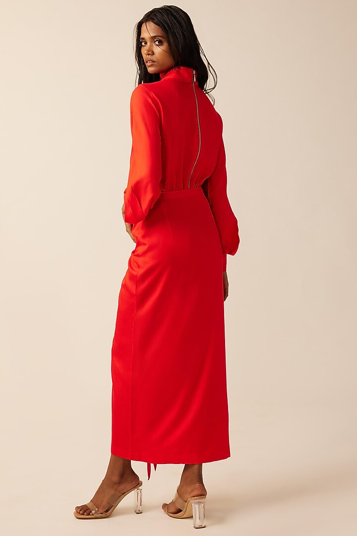 Red Tencel Crop Top by Aroka at Pernia's Pop Up Shop