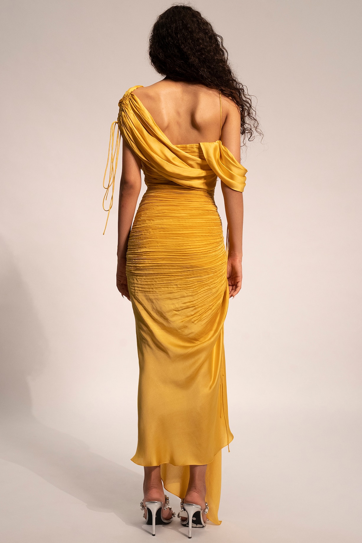 blue backless long dress Blaise Blue Satin Maxi Dress - US 4