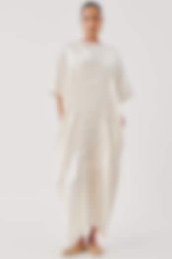 Ivory Vegan Mashru Cocktail Dress by Aroka at Pernia's Pop Up Shop