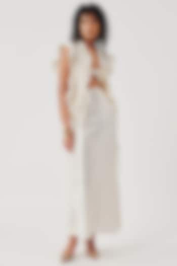 Ivory Vegan Mashru Bandeau Top by Aroka at Pernia's Pop Up Shop