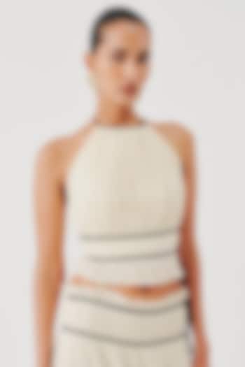 Off-White Muslin Halter Top by Aroka at Pernia's Pop Up Shop