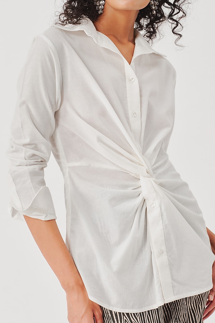 White Organic Cotton Shirt by Aroka at Pernia's Pop Up Shop