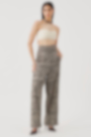 Off-White Muslin Hand-Ruched Bandeau Top by Aroka at Pernia's Pop Up Shop