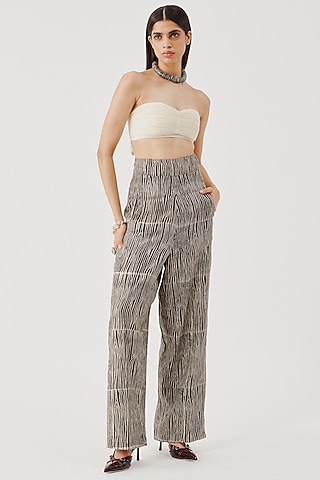 Off-White Muslin Hand-Ruched Bandeau Top by Aroka
