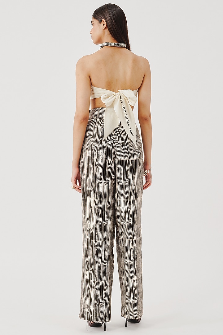 Off-White Muslin Hand-Ruched Bandeau Top by Aroka at Pernia's Pop Up Shop