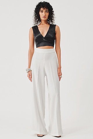 Black Modal Satin Blouse by Aroka