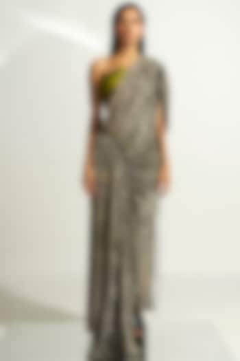 Black Modal Satin Gown by Aroka