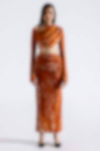 Caramel Silk Velvet Crop Top by Aroka at Pernia's Pop Up Shop