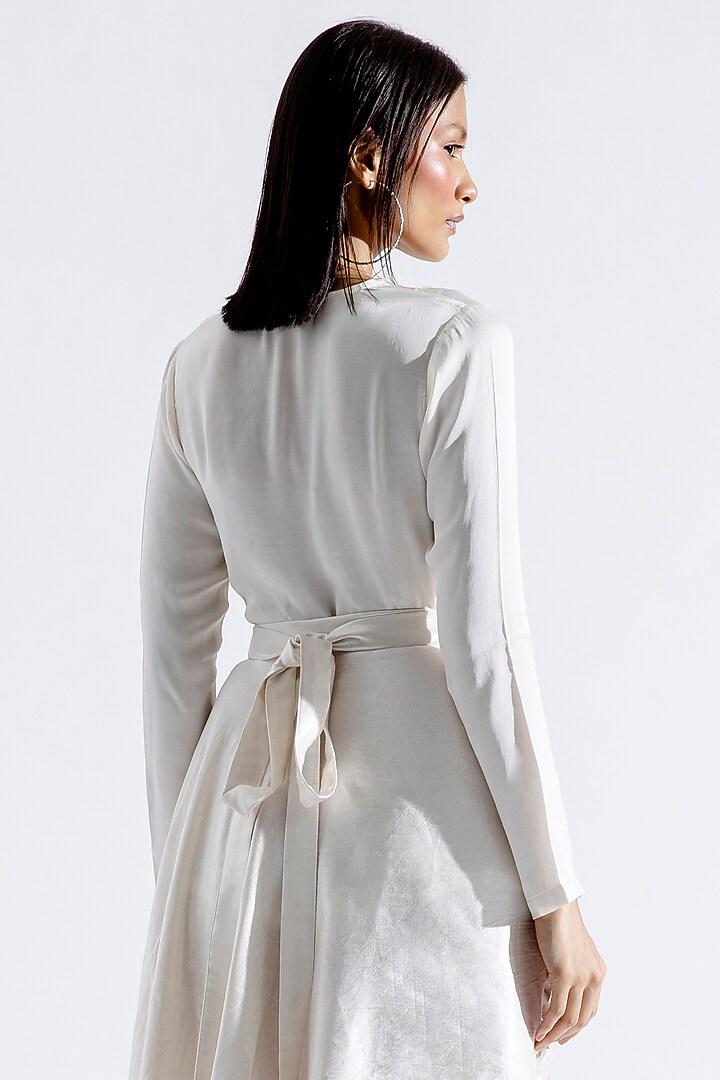 Cream Modal Satin Cowl Top by Aroka at Pernia's Pop Up Shop