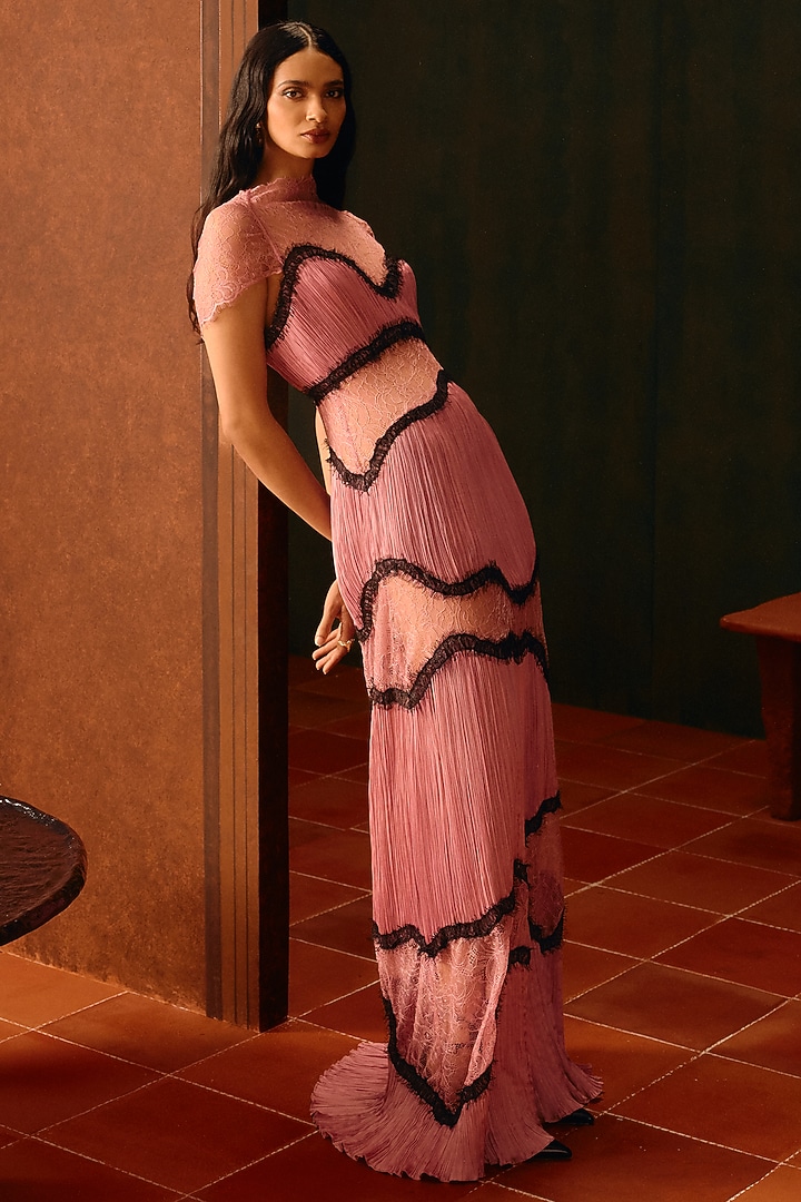 Dusty Rose Pink Modal Satin Wedding Gown by Aroka at Pernia's Pop Up Shop