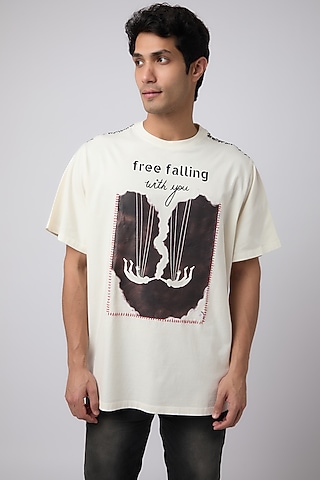 Beige Organic Cotton T-shirt by Aroka men