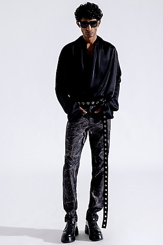 Black Denim Belt by Aroka men