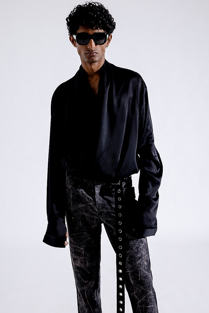 Black Denim Belt by Aroka men at Pernia's Pop Up Shop