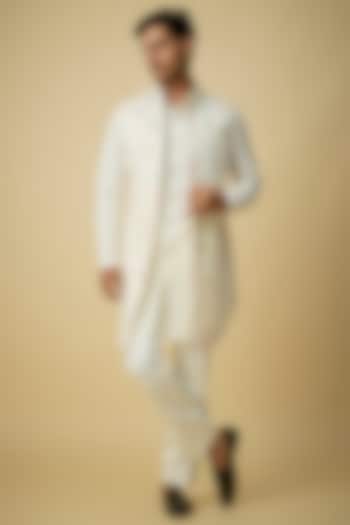 Ivory Silk Wedding Indowestern Set by Arjuun Kilachand at Pernia's Pop Up Shop