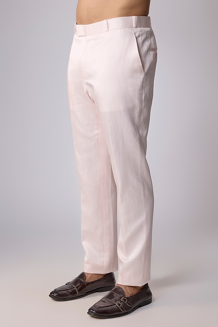 Baby Pink Silk Embroidered Groom Sherwani Set by Arjuun Kilachand at Pernia's Pop Up Shop