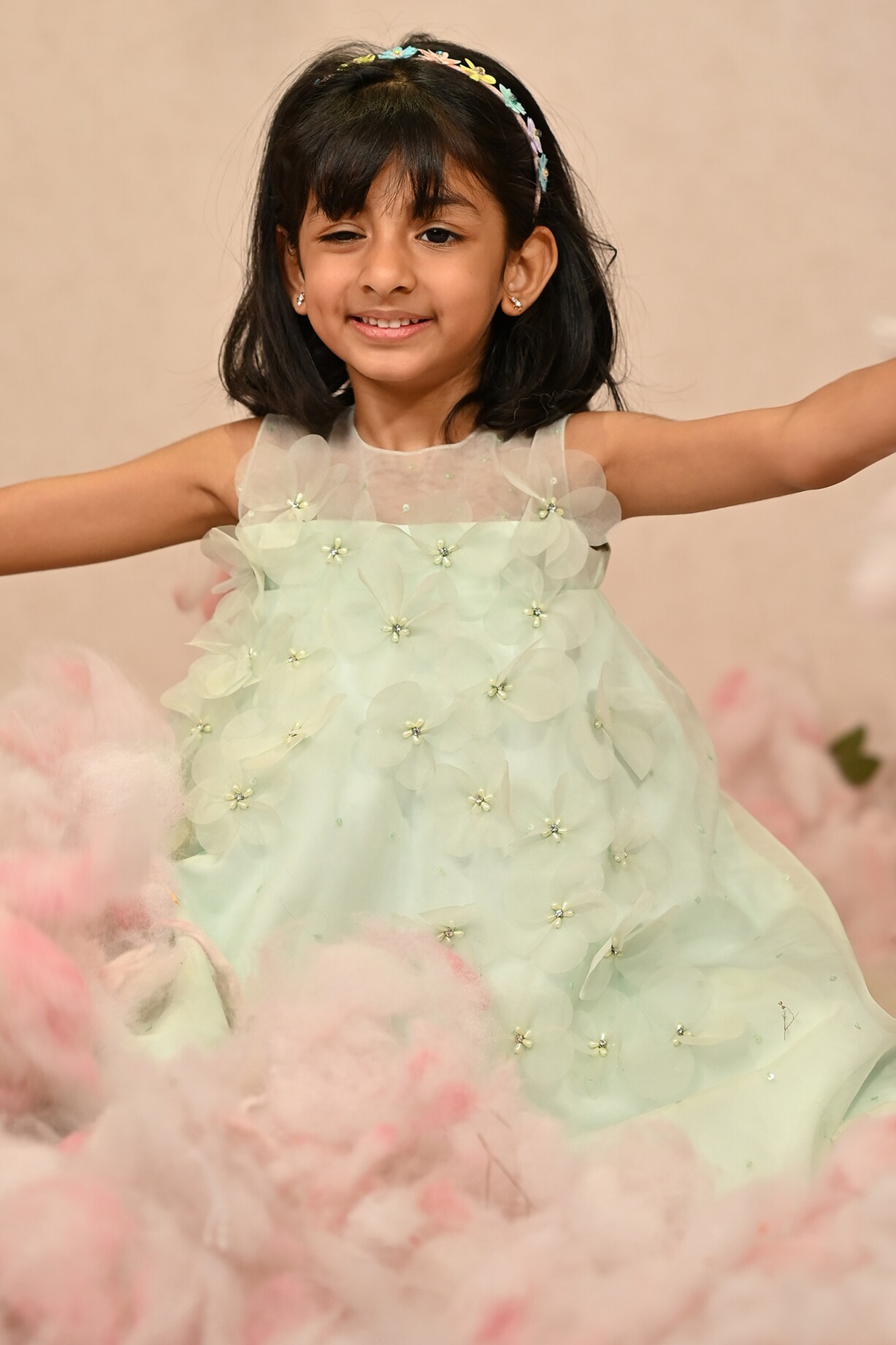 Pastel Green Viscose Organza Embroidered Dress For Girls by ARANI LABEL at  Pernia's Pop Up Shop 2026