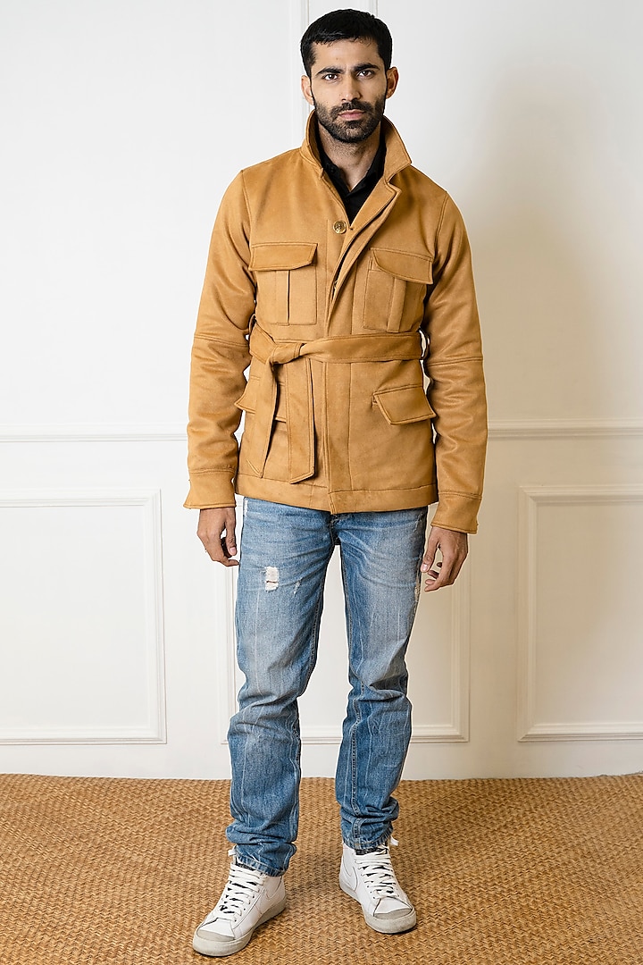 Camel-Colored Suede Jacket by Armen & Co