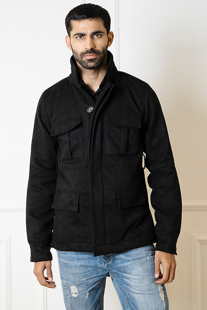Black Suede Jacket by Armen & Co at Pernia's Pop Up Shop