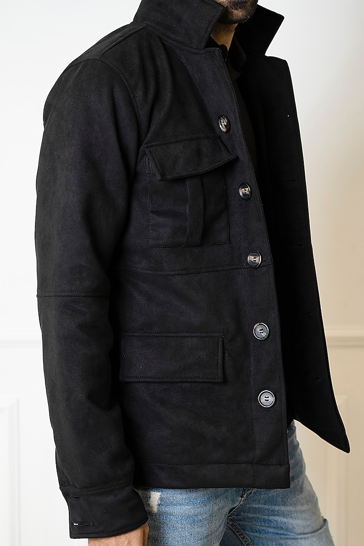 Black Suede Jacket by Armen & Co at Pernia's Pop Up Shop