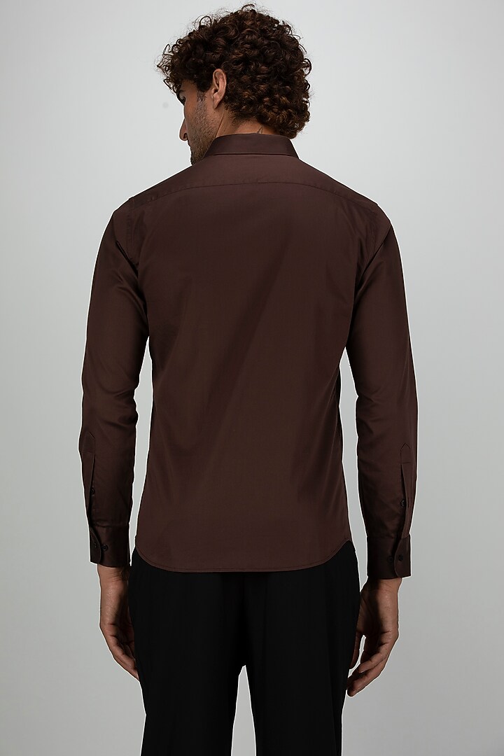 Chocolate Brown Cotton Summer Shirt by Armen & Co at Pernia's Pop Up Shop