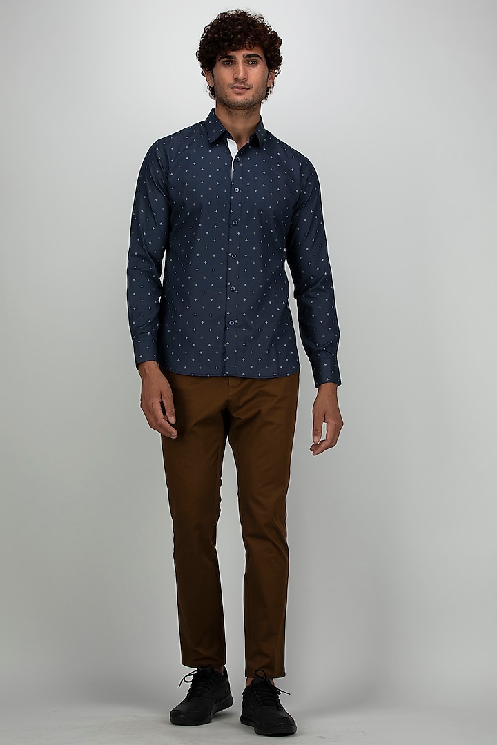 Blue Cotton Shirt by Armen & Co